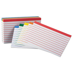 Oxford Color Coded Ruled Index Cards, 3 x 5, Assorted Colors, 100/Pack