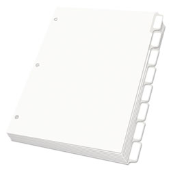 Oxford Custom Label Tab Dividers with Self-Adhesive Tab Labels, 8-Tab, 11 x 8.5, White, 5 Sets