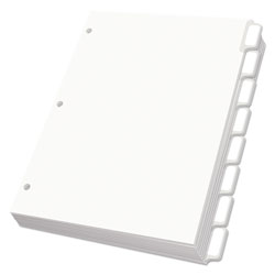 Oxford Custom Label Tab Dividers with Self-Adhesive Tab Labels, 8-Tab, 11 x 8.5, White, 25 Sets