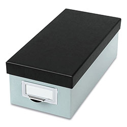 Oxford Index Card Storage Box, Holds 1,000 3 x 5 Cards, 5.5 x 11.5 x 3.88, Pressboard, Blue Fog/Black