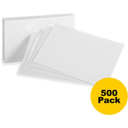 Oxford Index Cards, Blank, 3 in x 5 in, 500/BD, White