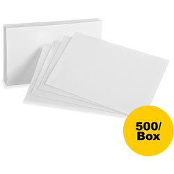 Oxford Index Cards, Blank, 4 in x 6 in, 500/BX, White