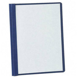 Oxford Paper Report Cover, Tang Clip, Letter, 1/2 in Capacity, Clear/Navy, 5/Pack