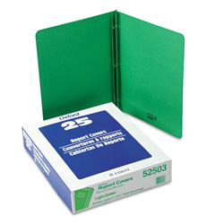 Oxford Report Cover, 3 Fasteners, Panel and Border Cover, Letter, Green, 25 per box
