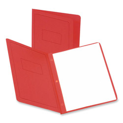 Oxford Report Cover, 3 Fasteners, Panel and Border Cover, Letter, Red, 25/Box