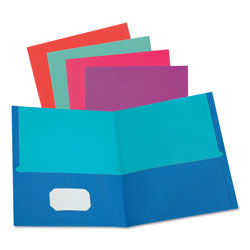 Oxford Twisted Twin Textured Pocket Folders, Letter, Assorted, 10/Pack, 20 Packs/Carton
