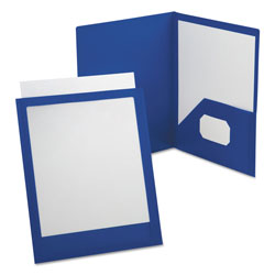 Oxford ViewFolio Polypropylene Portfolio, 100-Sheet Capacity, Blue/Clear