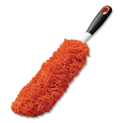 Oxo Good Grips Microfiber Duster, 4 in x 12 in Orange Duster Head, 6 in Black Handle