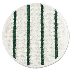 Rubbermaid Low Profile Scrub-Strip Carpet Bonnet, 19 in Diameter, White/Green, 5/Carton