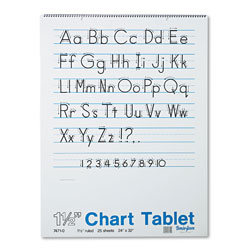 Pacon Chart Tablets, 1 1/2" Presentation Rule, 24 x 32, 25 Sheets (PAC74710)