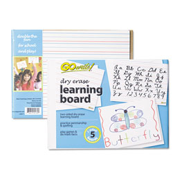 Pacon Dry Erase Learning Boards, 8 1/4 x 11, 5 Boards/PK