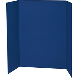 Pacon Single Wall Presentation Board, 48 in, x 36 in Width, Blue Surface, Tri-fold, Recyclable, Corrugated, 4/Carton