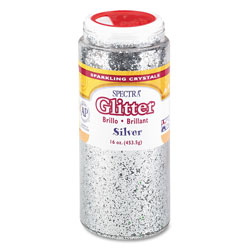 Pacon Spectra Glitter, .04 Hexagon Crystals, Silver, 16 oz Shaker-Top Jar (PAC91710)