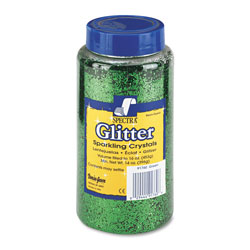 Pacon Spectra Glitter, .04 Hexagon Crystals, Green, 16 oz Shaker-Top Jar