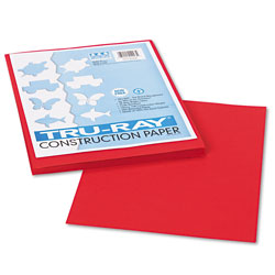 Pacon Tru-Ray Construction Paper, 76 lbs., 9 x 12, Holiday Red, 50 Sheets/Pack
