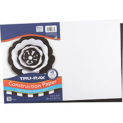 Pacon Tru-Ray Construction Paper, 76 lb Text Weight, 12 x 18, Assorted Colors, 72/Pack