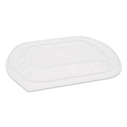Pactiv ClearView MealMaster Lids with Fog Gard Coating, Medium Flat Lid, 8.13 x 6.5 x 0.38, Clear, 252/Carton