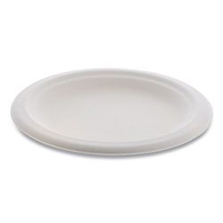 Pactiv EarthChoice Compostable Fiber-Blend Bagasse Dinnerware, Plate, 6 in Diameter, Natural, 1,000/Carton