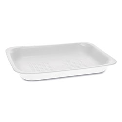 Pactiv Meat Tray, #2, 1-Compartment, 8.38 x 5.88 x 1.21, White, 500/Carton