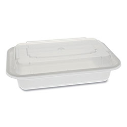 Pactiv Newspring VERSAtainer Microwavable Containers, Rectangular, 16 oz, 5 x 7.25 x 2, White/Clear, Plastic, 150/Carton