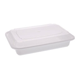 Pactiv Newspring VERSAtainer Microwavable Containers, 8.8 x 6 x 2, White/Clear, Base/Lid Combo, 150/Carton