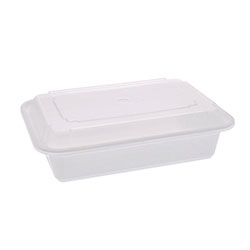 Pactiv Newspring VERSAtainer Microwavable Containers, 8.8 x 6 x 2.5, White/Clear, Base/Lid Combo, 150/Carton