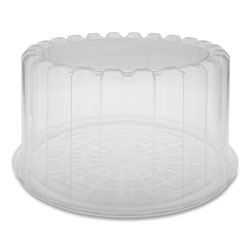 Pactiv Round ShowCake 2-Part Cake Container, Deep 8 in Cake Container, 9.25 in Diameter x 5 inh, Clear, 100/Carton