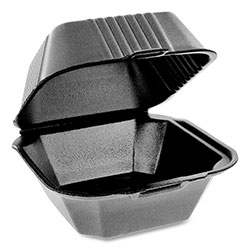 Pactiv SmartLock Foam Hinged Containers, Sandwich, 5.75 x 5.75 x 3.25, 1-Compartment, Black, 504/Carton