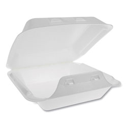 Pactiv SmartLock Foam Hinged Containers, Medium, 8 x 8 x 3, White, 150/Carton