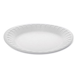 Pactiv Unlaminated Foam Dinnerware, Plate, 7 in Diameter, White, 900/Carton