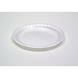 Pactiv Unlaminated Foam Dinnerware, Plate, 6 in Diameter, White, 1,000/Carton