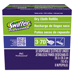 Swiffer Dry Cloth Refill System, White, 10 in, 32 Per Box, 6/Case, 192 Refills Total