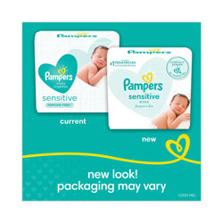 Pampers® Sensitive Baby Wipes, 6.8 x 7, Unscented, White, 56/Pack, 8/Carton
