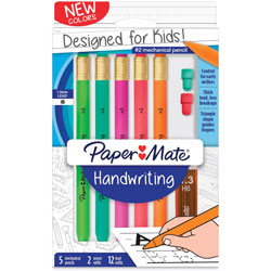 Papermate® Mechanical Pencils for Handwriting, Triangular, 5/PK, Assorted