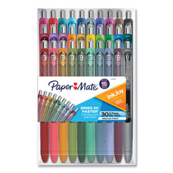 Papermate® InkJoy Gel Pen, Retractable, Medium 0.7 mm, Assorted Ink and Barrel Colors, 30/Pack