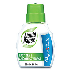 Papermate® Fast Dry Correction Fluid, 22 ml Bottle, White, Dozen