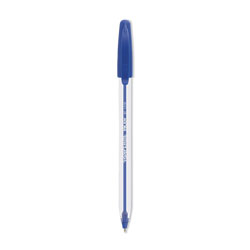 Papermate® InkJoy 50ST Stick Ballpoint Pen, Medium 1mm, Blue Ink, Clear Barrel, Dozen