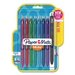 Papermate® InkJoy Gel Pen, Retractable, Fine 0.5 mm, Assorted Ink and Barrel Colors, 8/Pack