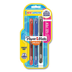 Papermate® InkJoy Gel Pen, Stick, Medium 0.7 mm, Assorted Ink and Barrel Colors, 3/Pack