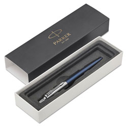 Parker Jotter Retractable Ballpoint Pen Gift Box, 1mm, Blue Ink, Royal Blue/Chrome Barrel (PAR1953186)