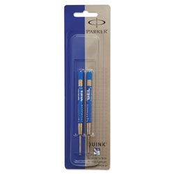 Parker Refill for Parker Retractable Gel Ink Roller Ball Pens, Medium Point, Blue Ink, 2/Pack (PAR1950364)