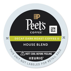 Peet's House Blend Decaf K-Cups, 22/Box