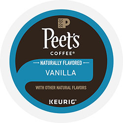 Peet's Vanilla K-Cups, 0.33 oz K-Cup, 22/Box