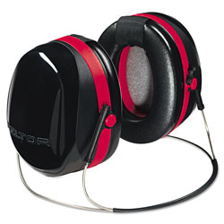Peltor PELTOR™ Optime™ 105 Earmuff, 29 dB NRR, Black/Red, Behind-the-Head