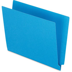 Pendaflex Colored End Tab Folders with Reinforced 2-Ply Straight Cut Tabs, Letter Size, Blue, 100/Box