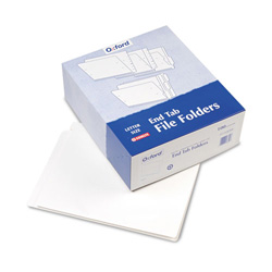 Pendaflex Colored End Tab Folders with Reinforced 2-Ply Straight Cut Tabs, Letter Size, White, 100/Box