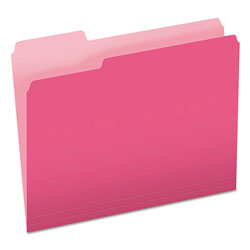 Pendaflex Colored File Folders, 1/3-Cut Tabs, Letter Size, Pink/Light Pink, 100/Box (ESS15213PIN)
