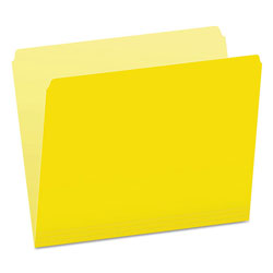 Pendaflex Colored File Folders, Straight Tab, Letter Size, Yellowith Light Yellow, 100/Box (ESS152YEL)