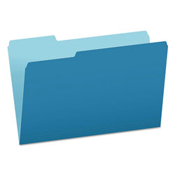 Pendaflex Colored File Folders, 1/3-Cut Tabs, Legal Size, Blue/Light Blue, 100/Box (ESS15313BLU)