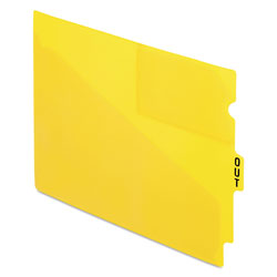 Pendaflex Colored Poly Out Guides with Center Tab, 1/3-Cut End Tab, Out, 8.5 x 11, Yellow, 50/Box (ESS13544)
